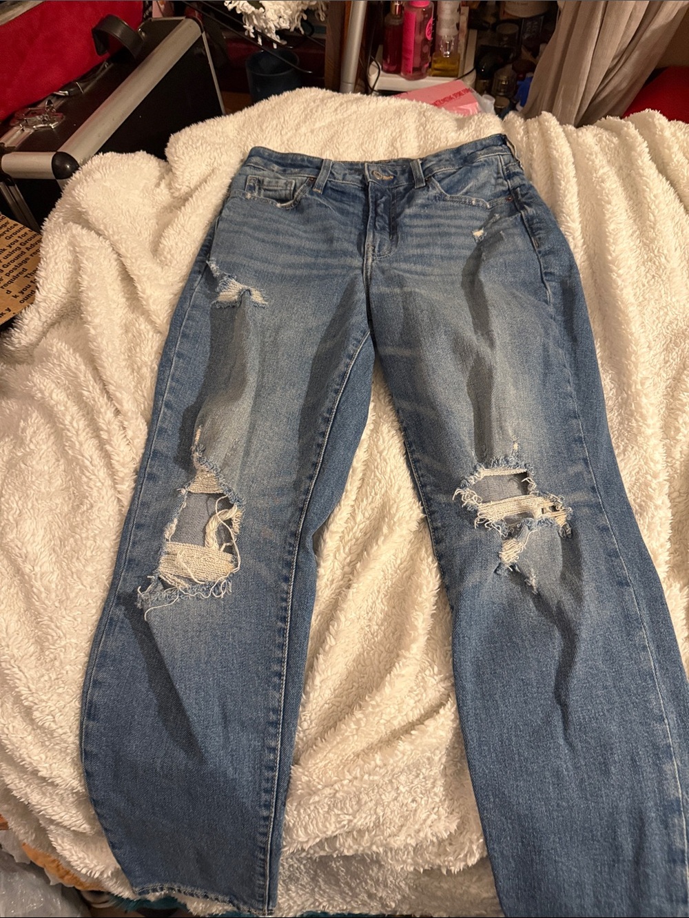 Old Navy Light Blue Distressed Boyfriend Jeans